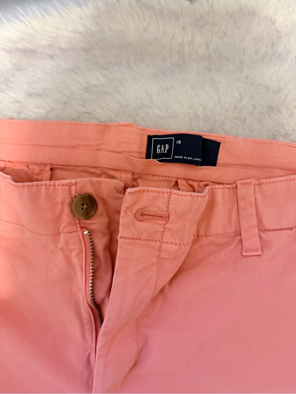 GAP Coral Pink Straight Cropped Trousers
